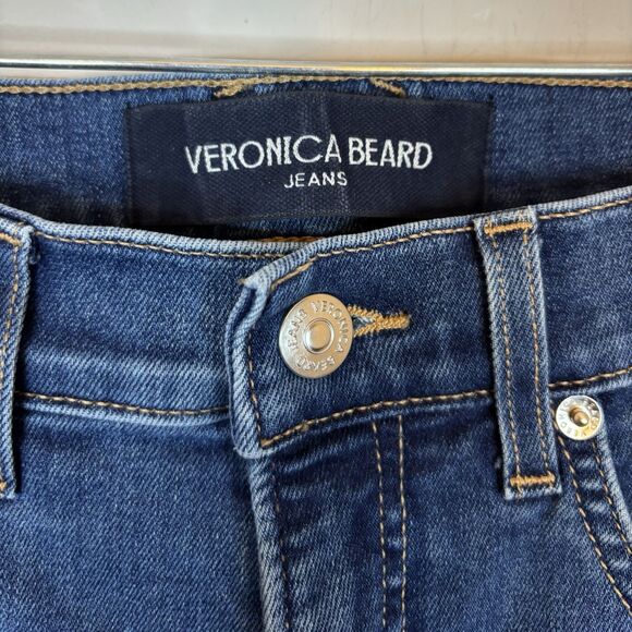 VERONICA BEARD Beverly Skinny Flare High Rise Jeans Bright Blue Wash Denim 29x31 - Picture 3 of 14